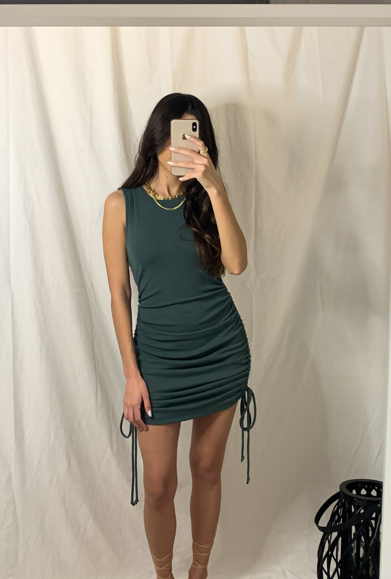 MAKE A MOVE SHIRRED DRESS